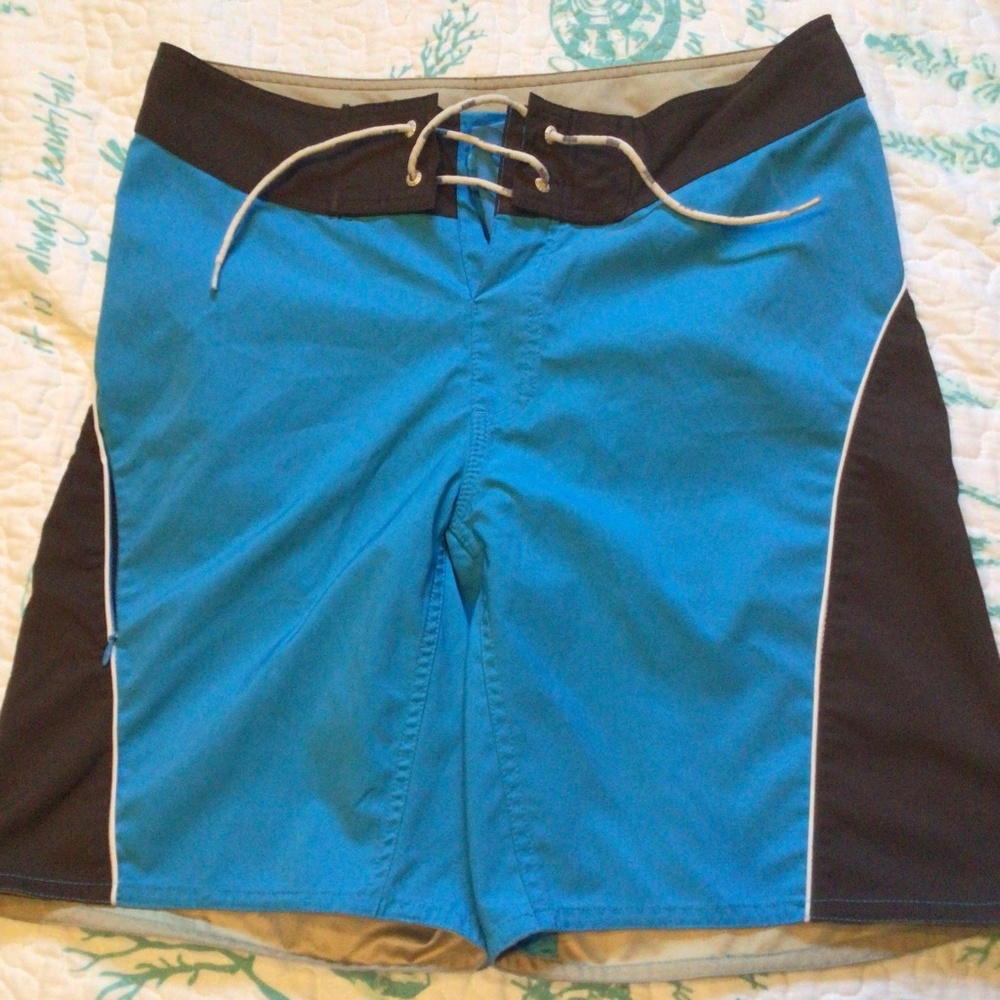 Hobie , 31 waist, blue and tan